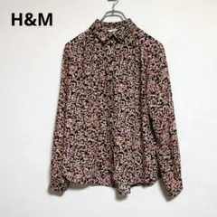 H&M　シャツ　ブラウス　長袖　花柄　総柄　オシャレ【Sサイズ】