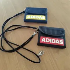 adidas キッズ 財布 ネックストラップ付き 2点セット
