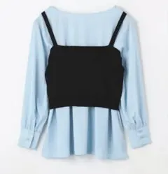 ボタンキャミ+ブラウス ‐ハンドウォッシャブル