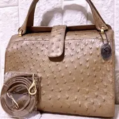 【未使用】JRA ハンドバッグ ミニボストン 2way オーストリッチ