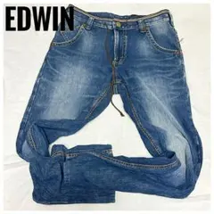 【美品】EDWIN ERZ007 ストレートデニム ダークブルー ポケットありM
