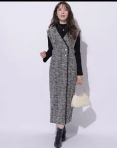 新品未使用タグ付き　アプワイザーリッシェ　ラップツイードジャンスカ