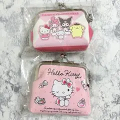 サンリオ キャラクター がま口ポーチ 小銭入れ 2種セット
