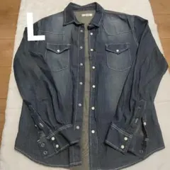 メンズ A-Clothing デニムシャツ インディゴ L