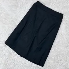 【c3512】KUMIKYOKU 膝丈スカート　ブラック ストライプ タイト