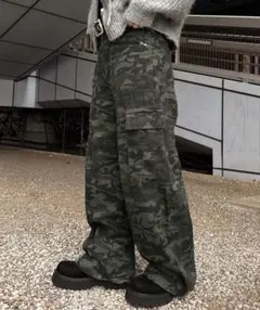 SEDACLE セダクル ファスナーポケット柄カーゴパンツ カモフラ 迷彩 Sのサムネイル