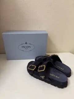 PRADA トライアングルロゴ ジャガードミュール サンダル - メルカリ
