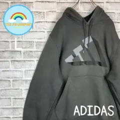 USA古着adidas パフォーマンスロゴプリント　プルオーバーパーカー
