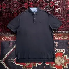 TOMMY HILFIGER ワンポイントロゴ ポロシャツ ブラック XL