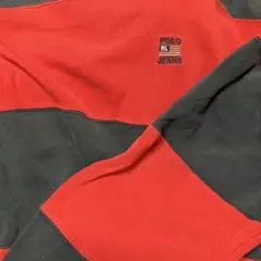 Polo Jeans Co. 赤ネイビー　長袖カットソー　x デザイン抜群