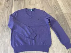 【クリーニング済】Polo by Ralph Lauren パープル ニット M