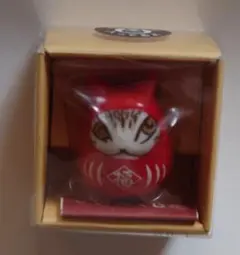 ダヤン だるま 猫だるま おみくじ 赤 置物 インテリア 陶器 わちふぃー