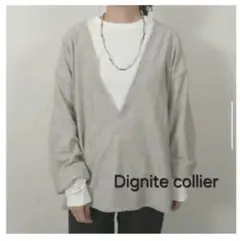 상태좋음 ✨Dignite Collier Vネック長袖シャツグレー 翌日発送可✨