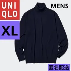 XL/UNIQLO/黒　エキストラファインメリノタートルセーター　ウール100%