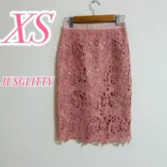 JUSGLITTY ピンク レース タイトスカート XS　きれいめコーデ