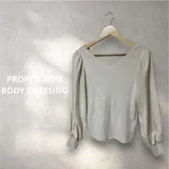 【プロポ】即完売！2WAY袖シフォン切替リブニットトップス