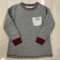 裏ボア グレー スウェットトレーナー ポケット付き