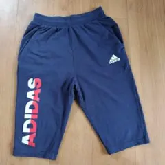 adidas 150cm ネイビー ハーフパンツ 丈長め