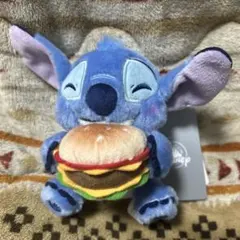 スティッチ ぬいぐるみキーチェーン ハンバーガー