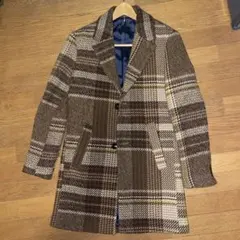 美品ZARAチェック柄チェスターコート