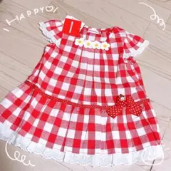 新品タグ付き】ミキハウス ギンガムチェック チュニック ワンピース 