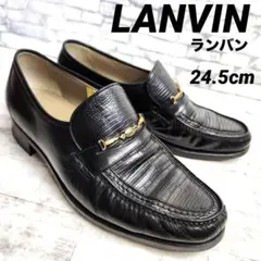 LANVIN ランバン ビジネスシューズ ゴールド金具 ブラック 24.5cmのサムネイル