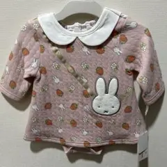 【新品・タグ付き】ミッフィー 長袖ロンパース 70 女の子 ベビー服 いちご柄