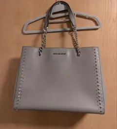 中*美様 マイケルコース　グレー　A4収納可　スタッズ付　トートバッグ