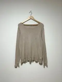 ベルギー製 pyjama knit wear ワイドネックコットンセーター