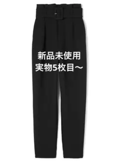 GRL スクエアバックルベルト付きテーパードパンツ　K8377t ブラック