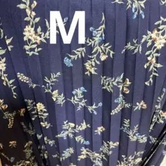 grove 花柄プリーツロングスカート ネイビー Mのサムネイル