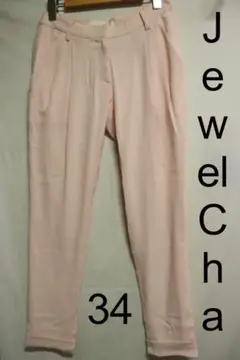 Jewel Changesピンクベージュパンツジュエルスラックス34