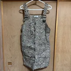 【未使用】WEGO ヒョウ柄サロペットスカート ミニ丈
