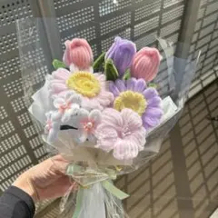 モールフラワー チャイラテ shop 枯れないお花 　むらさきピンク　韓国花束