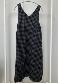 Samansa Mos2 ジャンパースカート ブラック チェック