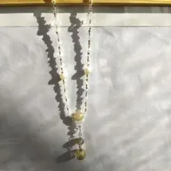 コットンパールとビーズのネックレス