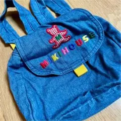 幼児用！ミキハウス　刺繍入りリュック　バックパック　デニム　幼児用