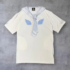 リッスンフレーバー 天使の羽 セーラー Tシャツ ネクタイ付 水色白 Fのサムネイル