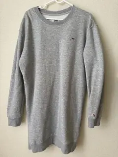 TOMMY HILFIGER トミーフィルガーグレー 長袖裏起毛ワンピース