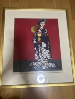 鶴岡義雄、月下三舞妓、希少画な集画、状態良好、新品高級額・額装付 鶴岡義雄、月下三舞妓、希少画な集画、状態良好、新品高級額・額装付