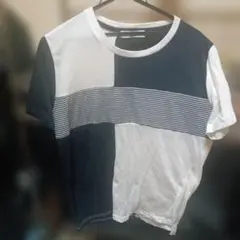 バイカラー ボーダー 切り替え Tシャツのサムネイル
