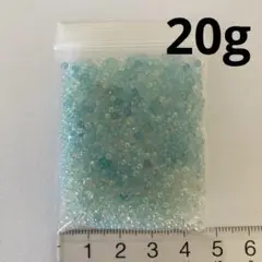 穴なし　バブルビーズ　20g クリア＆ライトブルー