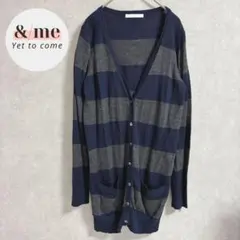 ローリーズファーム　Ｖネックニットカーディガン　ウール100% 総柄　ボーダー