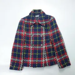 179 美品 ミュウ ミュウ Miu Miu チェック柄 ツイードジャケット