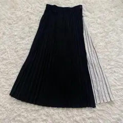 新品未使用タグ付き　PAGEBOY プリーツスカート　黒　白　ストライプ