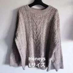 Honeys ハニーズ シネマクラブ ケーブル編み ニット クルーニット