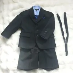 【美品】OLIVER HOUSEフォーマルスーツ 95cm冠婚葬祭黒ストライプ