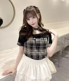 oneway 半袖チェック×ボレロ風トップスのサムネイル