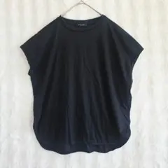 ミッシェルクラン フレンチスリーブ Tシャツ 黒 M 綿100のサムネイル