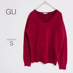【ジーユー】ニット【S】Vネック 無地 薄手 上品 シンプル カジュアル 美品